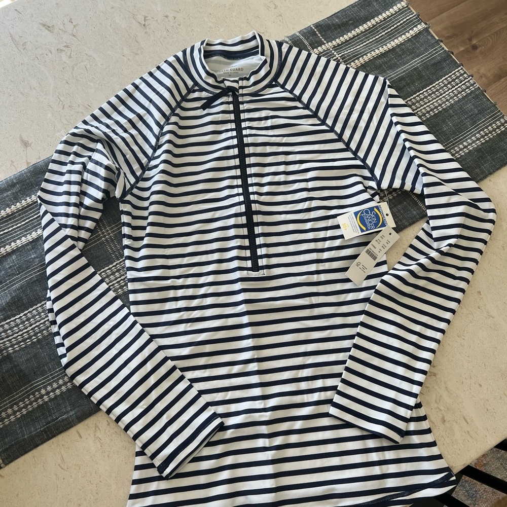 J. Crew Navy/White rash guard Size M